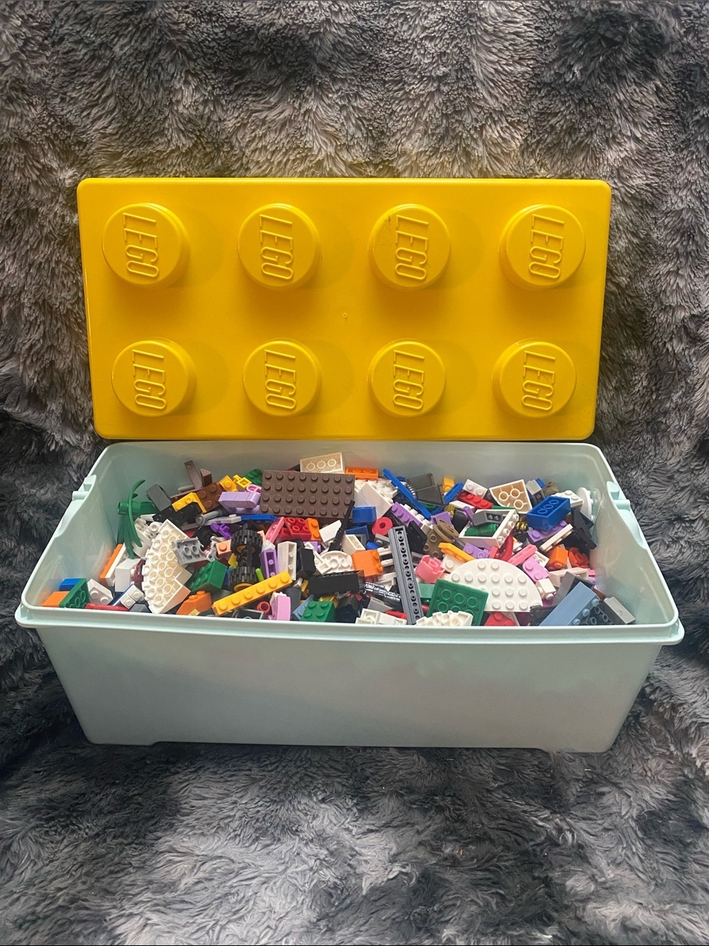 Lego Mixed Brick Collection with Yellow Lid - Multicolor
